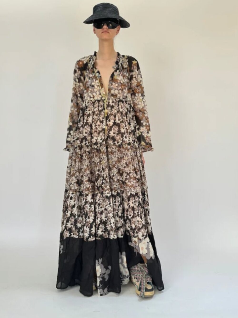 Yvonne S Maxi Hippie Dress Size Small EUC